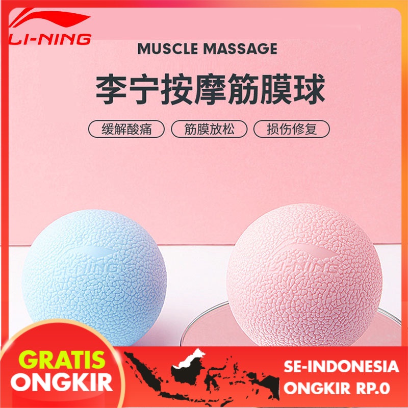 Li Ning Bola Pijat Relaksasi Otot Pijat Yoga Kebugaran Bola Kaki Tunggal Bahu Leher Pijat Bola Keras