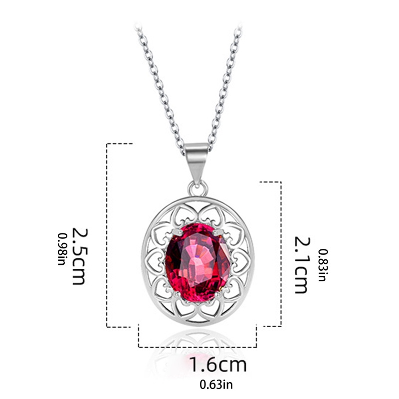 Vintage Perempuan Liontin Merah Kalung Batu Kristal Kalung Untuk Wanita Dainty Water Drop Wedding Necklace