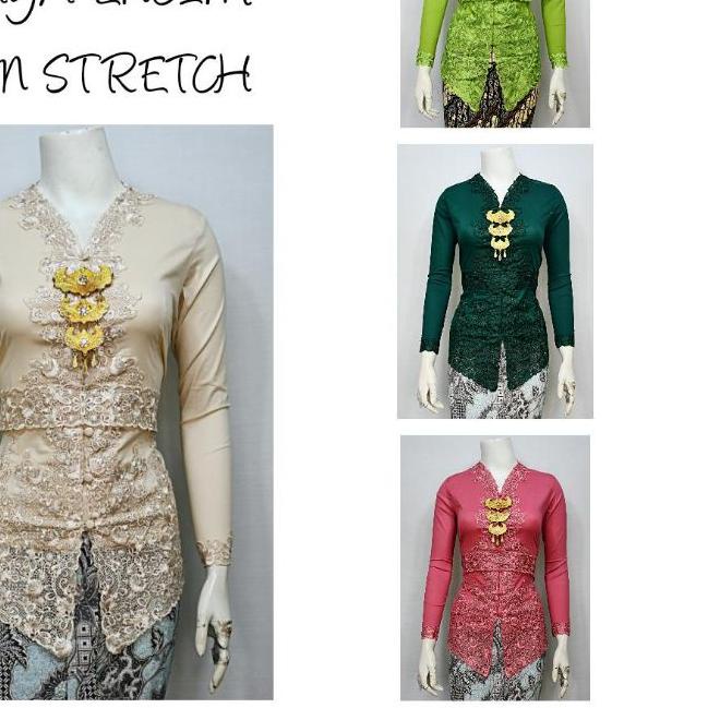➩ Indah KEBAYA ENCIM MODERN LENGAN PANJANG BORDIR SENADA KATUN STRETCH KEBAYA WISUDA KEBAYA KATUN KE