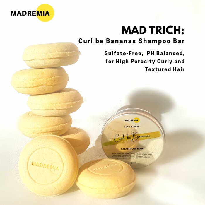 ✿ BISA COD✿ Mad Trich: Curl be Bananas Shampoo Bar (SULFATE-FREE) for Curly Hair