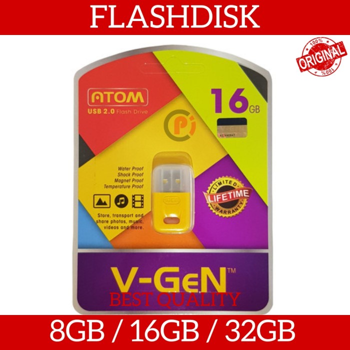 ORIGINAL V-GEN ATOM Flash Disk Drive Flashdisk 8GB 16GB 32GB USB 2.0