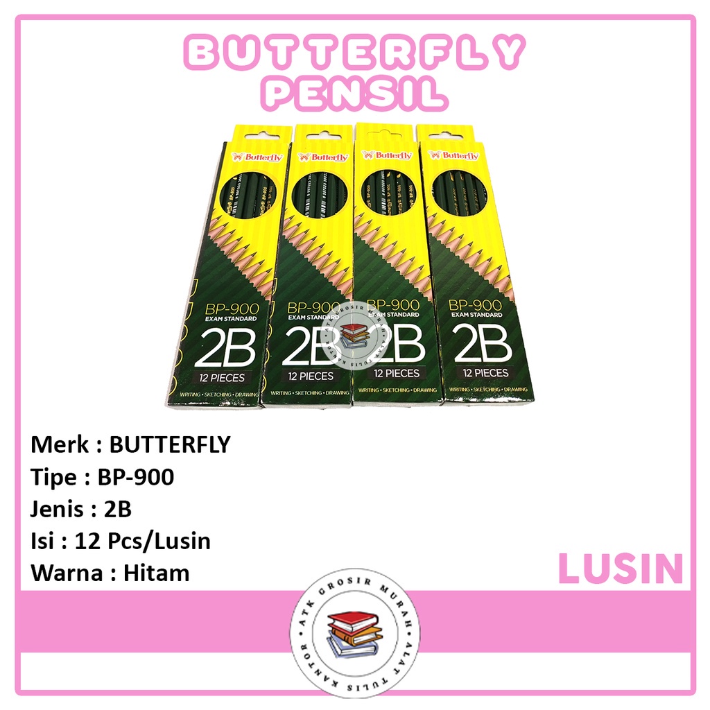 

Butterfly - Pensil Tulis 2B - BP-900 - Lusin