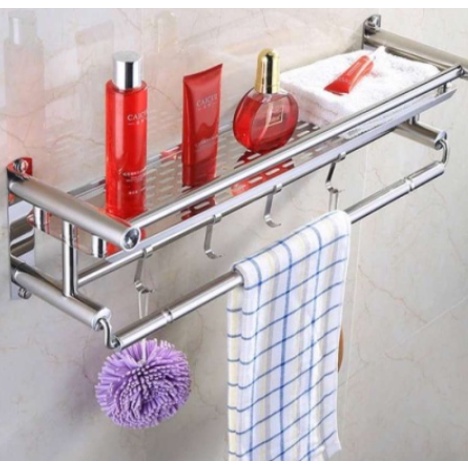[MH] Rak Kamar Mandi Dinding Aluminium Towel Hanger