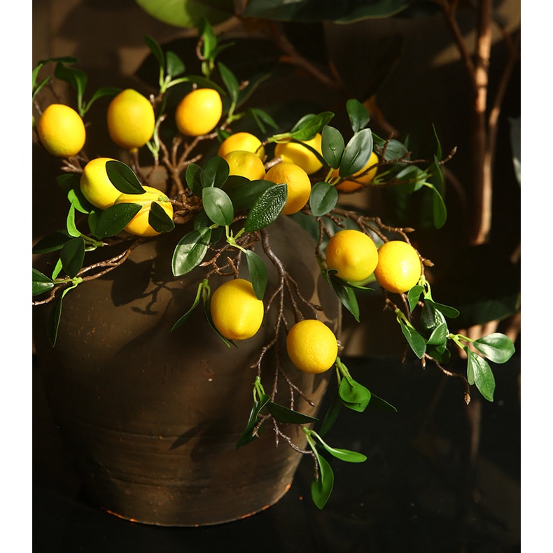 Tangkai Buah Lemon Premium - Lime Plastik - Daun Hias