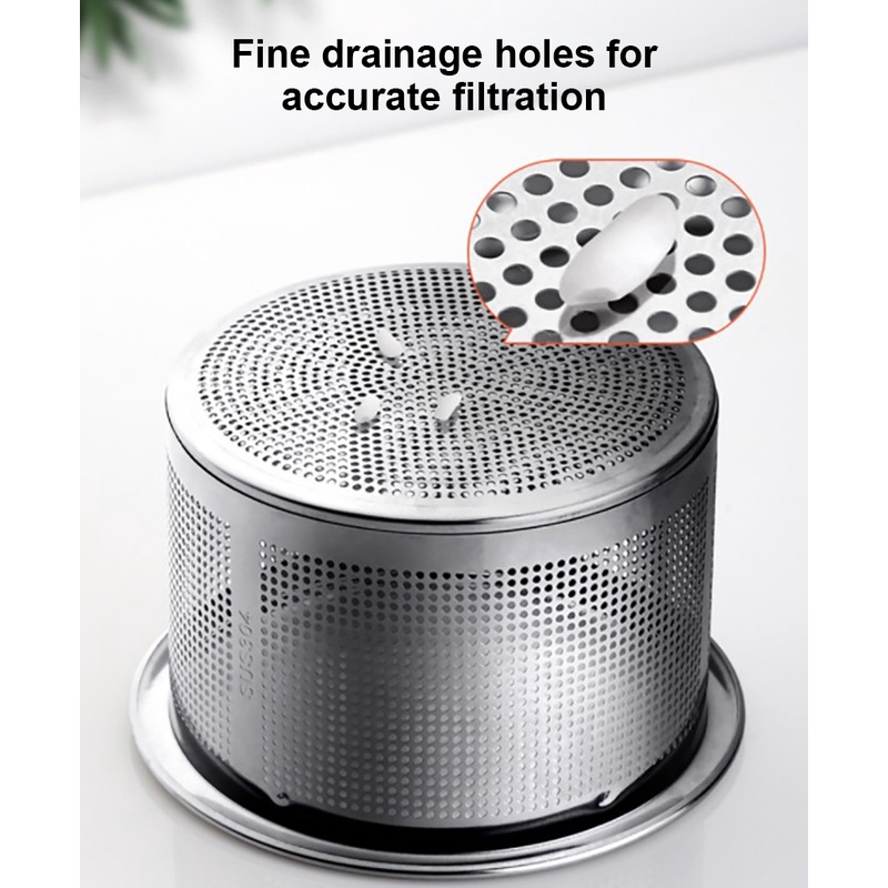 ღ Stainless Steel Sink Filter Layar Umum Pipa Saluran Pembuangan Floor Drain Anti Menyumbat Filter Drainase Port Selokan Saringan Dapur anti-Clog Alat