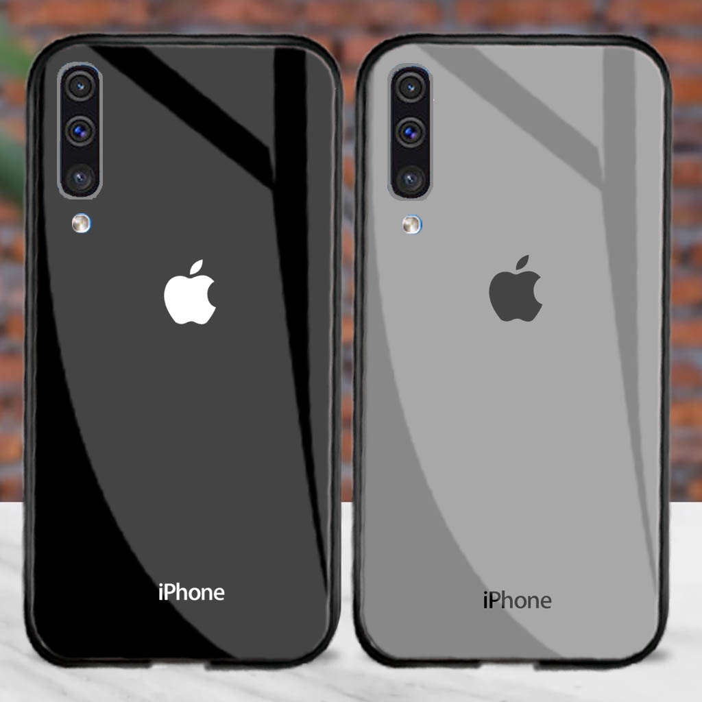 Softcase Glass Kaca Samsung A50/A50S/A30S [M154] Case Motif Iphone For Samsung A50/A50S/A30S - Casin