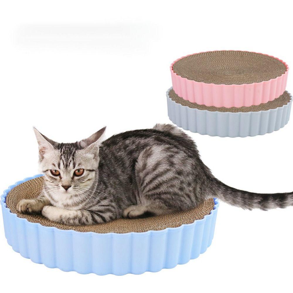 【 ELEGANT 】 Cat Scratcher Pad 1PC 32 / 39CM Corrugated Paper Interactive Bite resistance Wear-resisting Cats Scratching Board