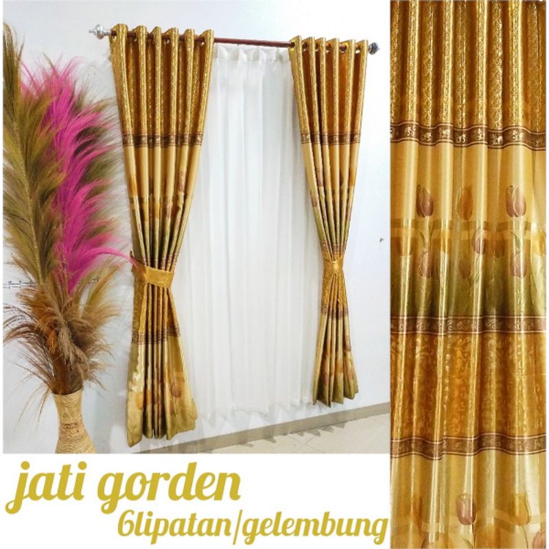 Gorden Jendela Minimalis Blackout Import Premium Motif Bunga Tulip