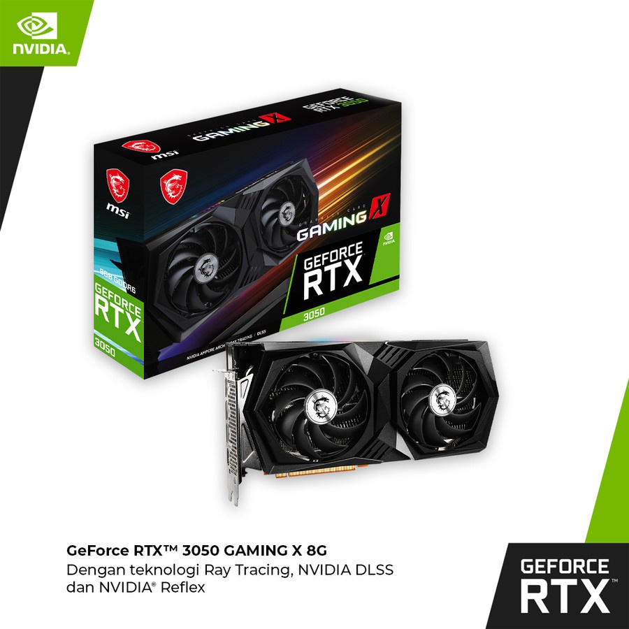MSI RTX 3050 GAMING X 8GB DDR6 VGA GPU Card