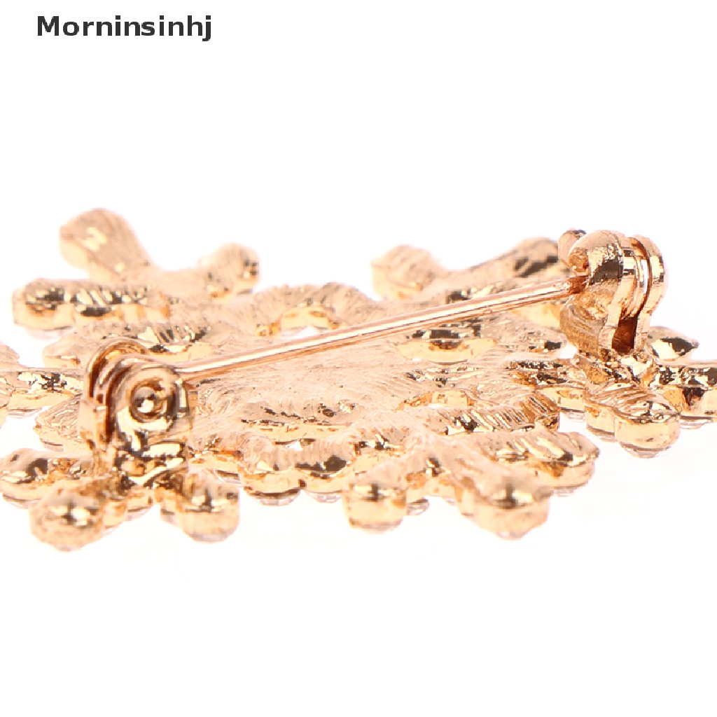 Mornin Berlian Imitasi Hias Snowflake Berbentuk Bros Alloy Brooch Perhiasan Aksesoris id