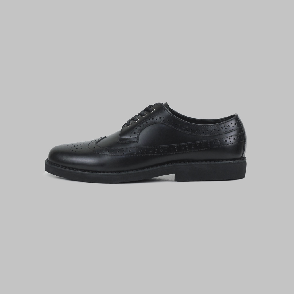 ARTAP Footwear - Sepatu Kulit Asli Pria Formal Pantofel - LONGTIP Full Black