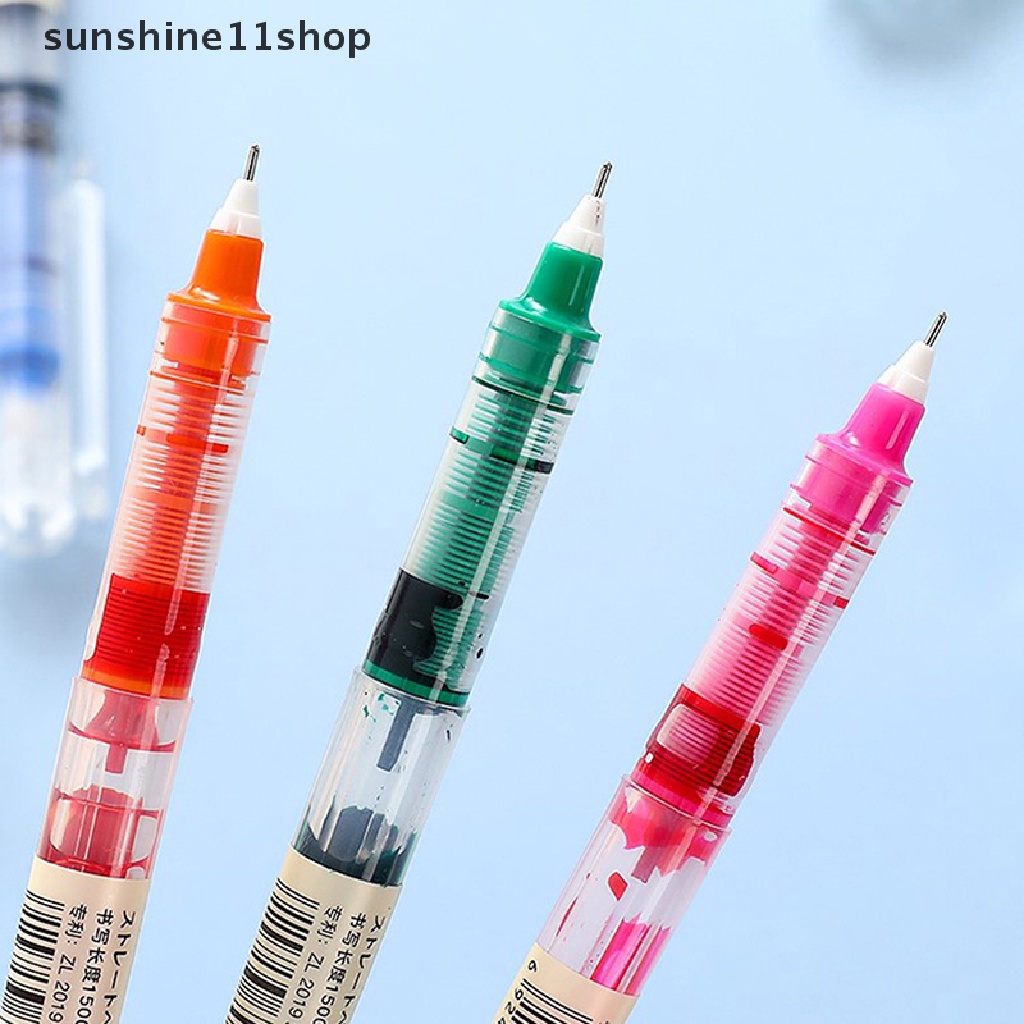 Sho Color Quick-drying Large-Kapasitas 0.5mm Ink Mark Gel Pen Liquid Rollerball Pen Wrig Diary Alat Tulis Kantor Freen Pengiriman N