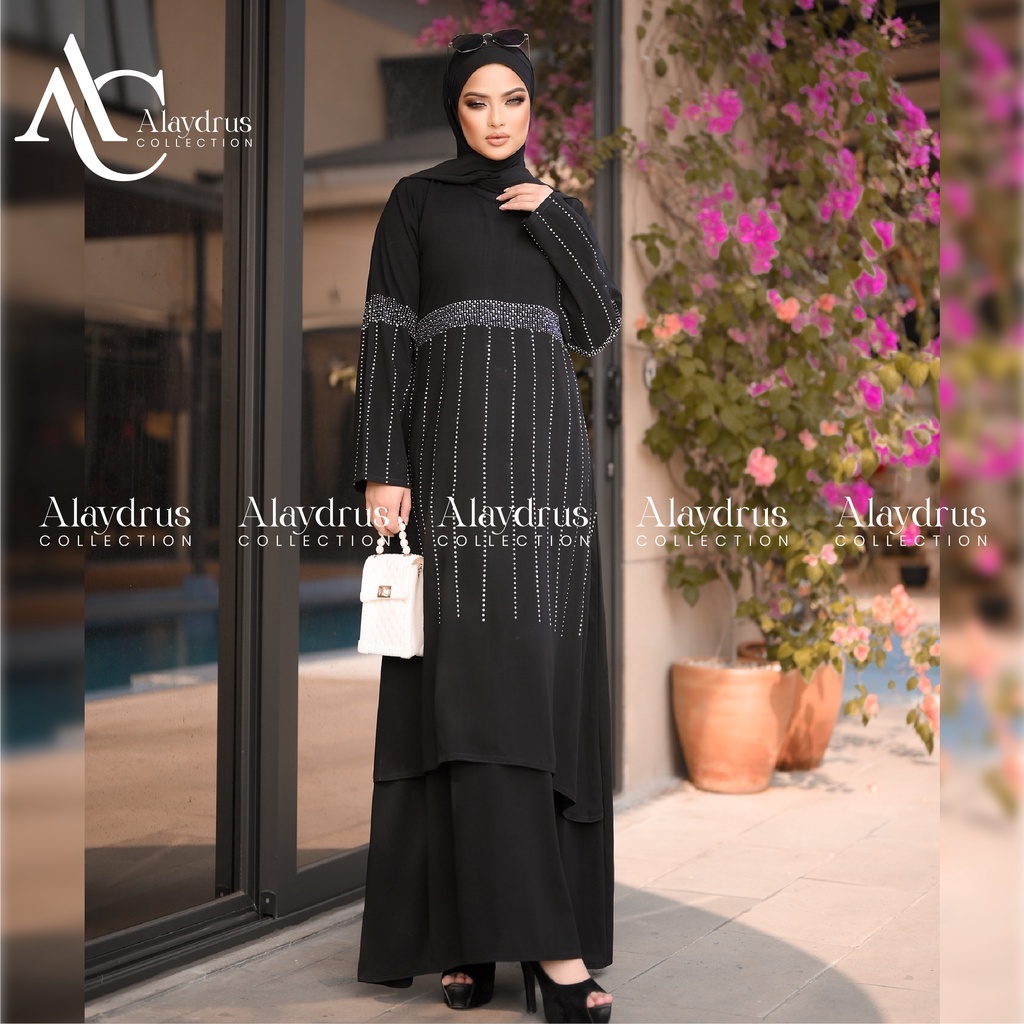 Abaya Gamis Turkey Hitam Muslimah Jubah Arab Saudi Dress Wanita 924