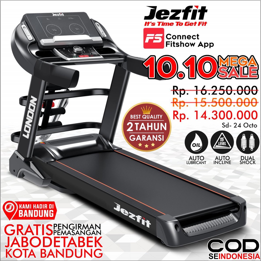 Alat Olahraga Treadmill Alat Fitness Treadmil Elektrik London Alat olahraga lari Jezfit Bandung