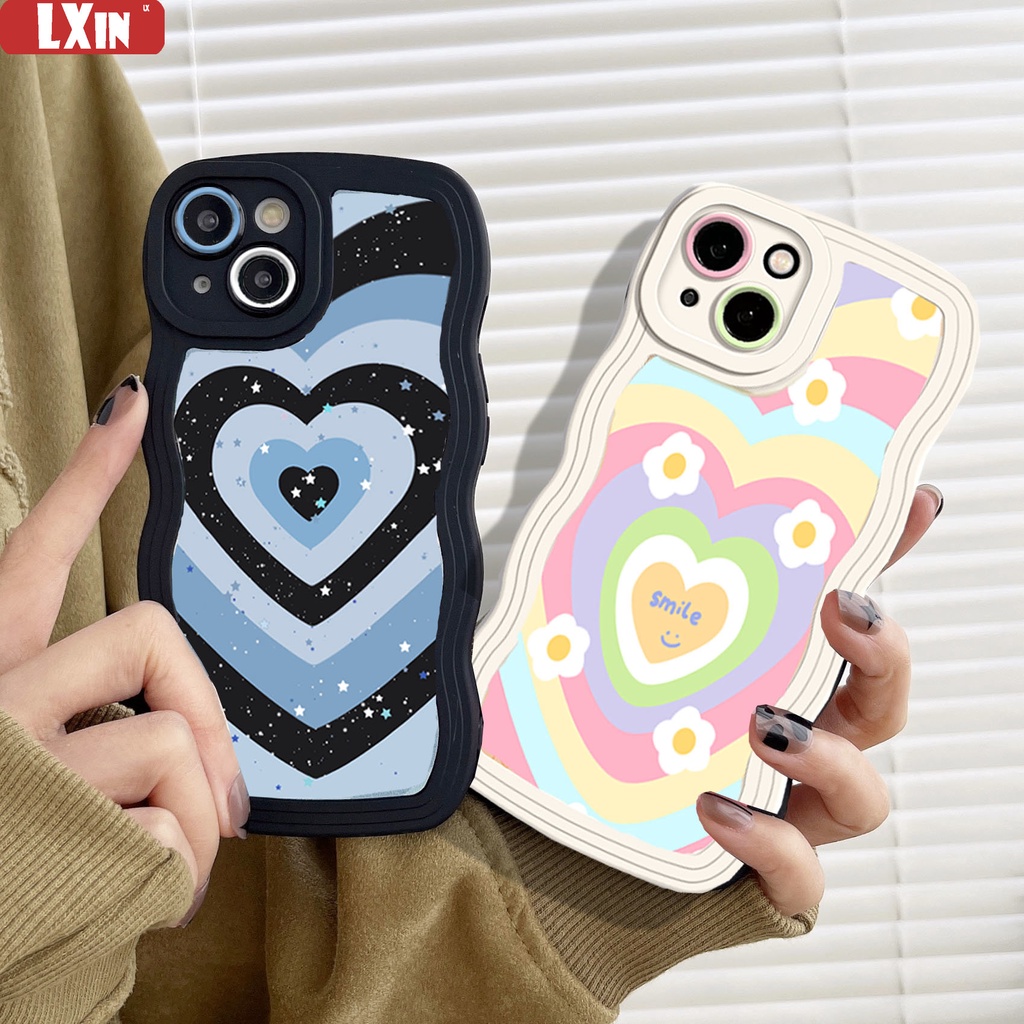 Cinta Bunga Case Realme 10 C35 C33 C30 C31 C21Y C25Y RealmeC11 2021 C15 C25 C17 C12 C3 C2 Realme 8i 7i 5 5i 6i 7 Pro Narzo 50A Prime Jahitan Warna-Warni Fashion Creativity Case