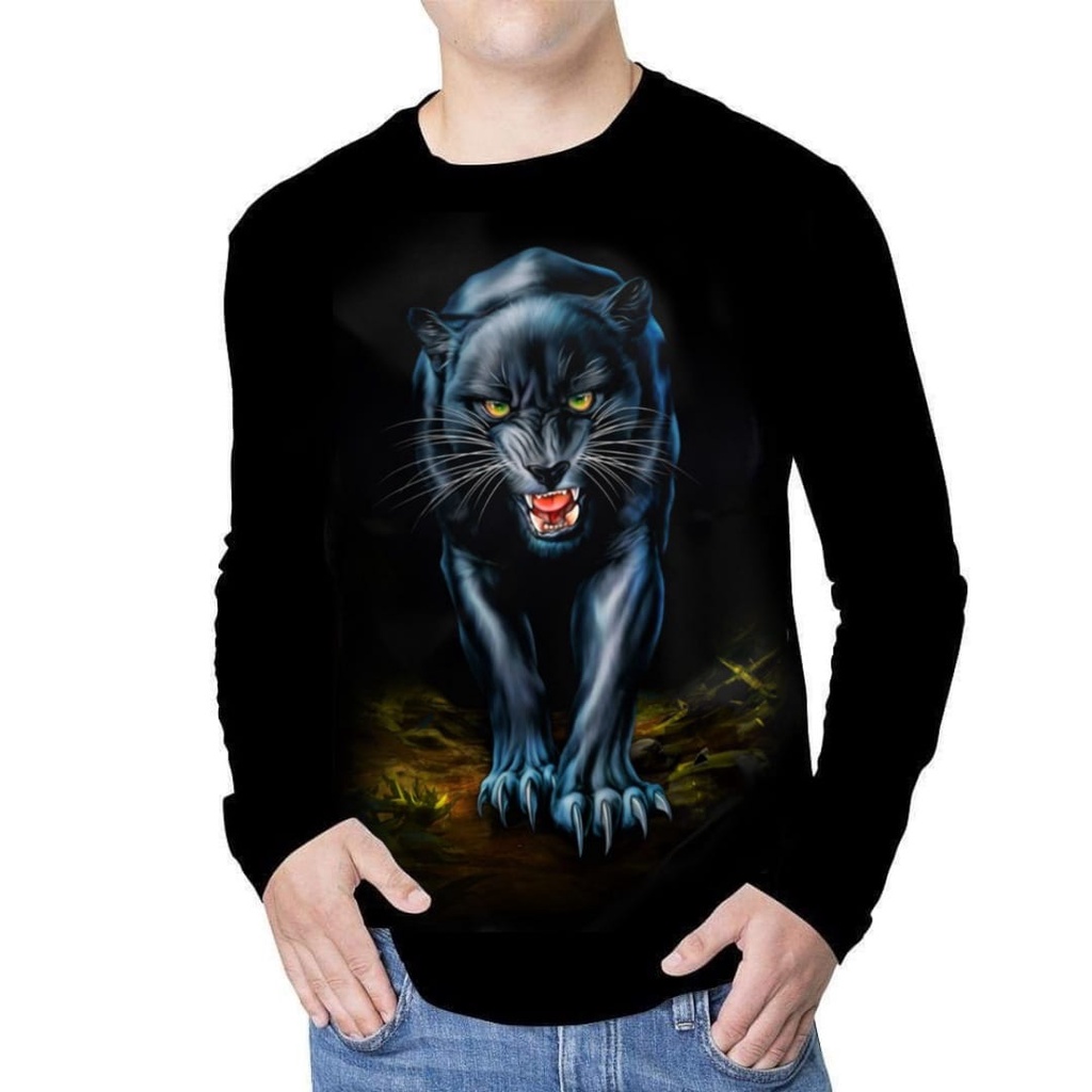 Shalch trendy / Kaos Pria Lengan Panjang macan biru panther