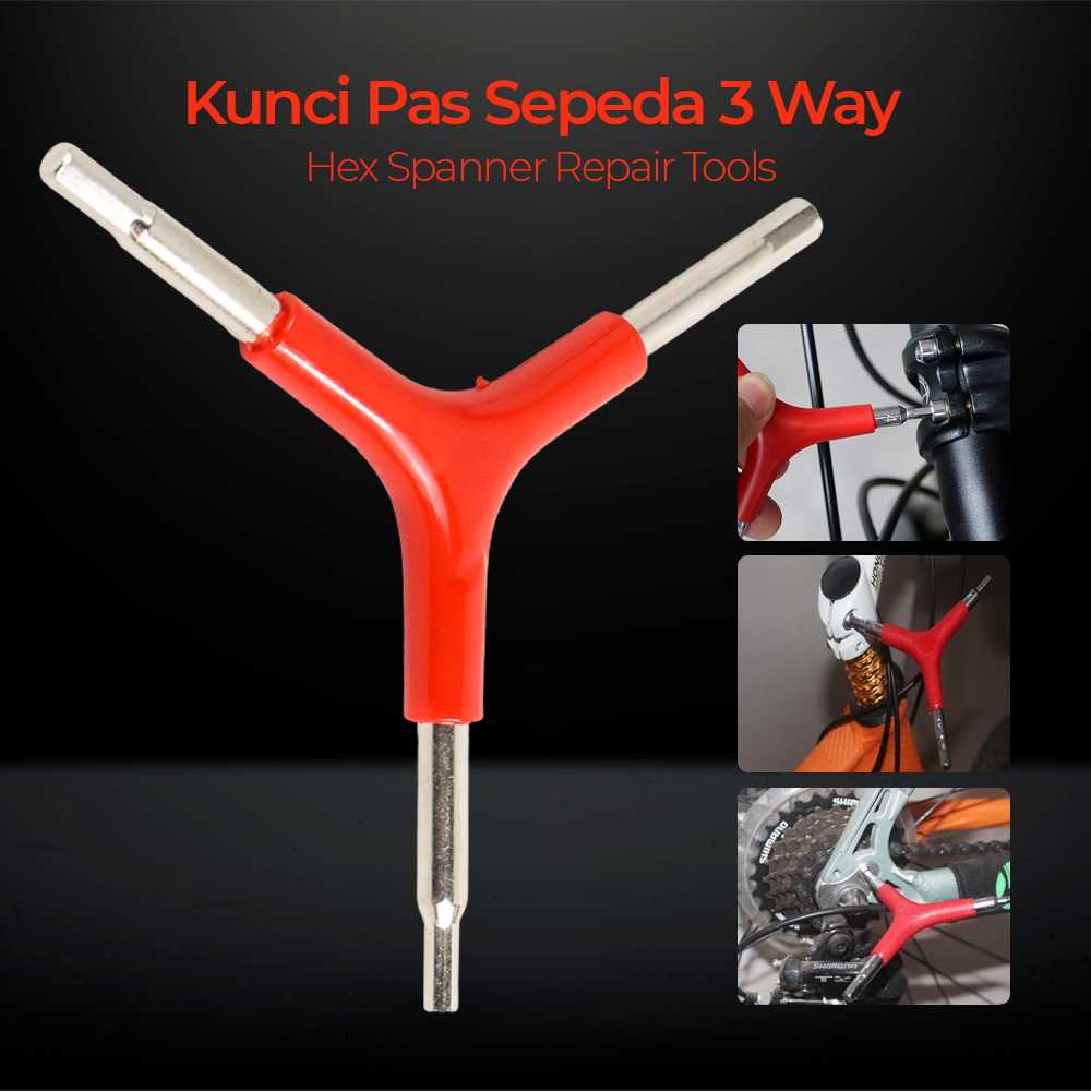 COD Toolkit Sepeda Multifungsi dengan Kunci L Bentuk Y 3 Ways dan Ukuran 4-6mm