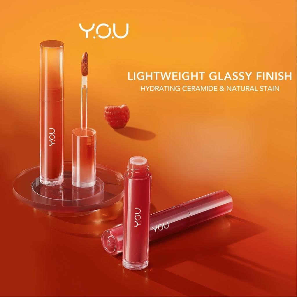 Y.O.U Cloud Touch Juicy Tint | Healthy Glow Lips | Korean Style Liptint Gloss | Melembapkan Bibir | Lipstik with Ceramide - YOU