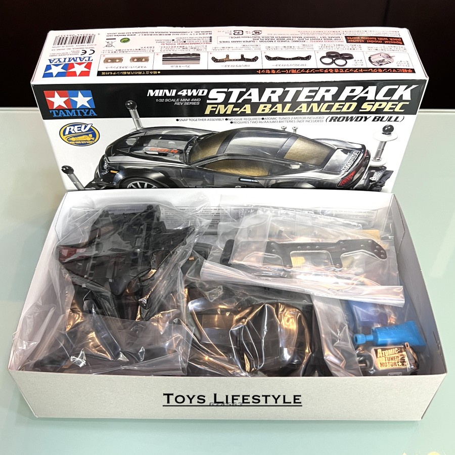 Mainan Rakit Mobil Tamiya Mini 4WD - Rowdy Bull Starter Pack (ORIGINAL)