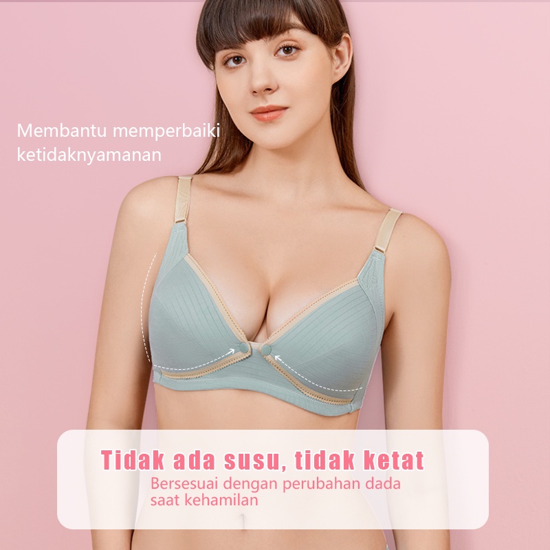 Bra menyusui katun Tanpa Kawat Bh menyusui busa XY01