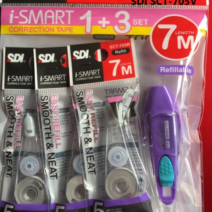 

BISA COD SDI Correction tape i-Smart 1+3 set / tipex kertas berkualitas murah