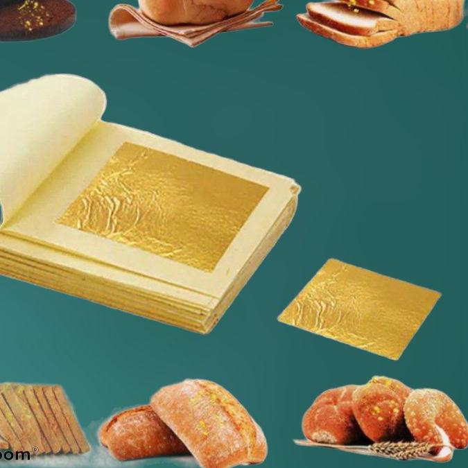 

♞ GOLD EDIBLE LEAF SHEET KERTAS MAS FOOD GRADE 24K 10Lembar ♡