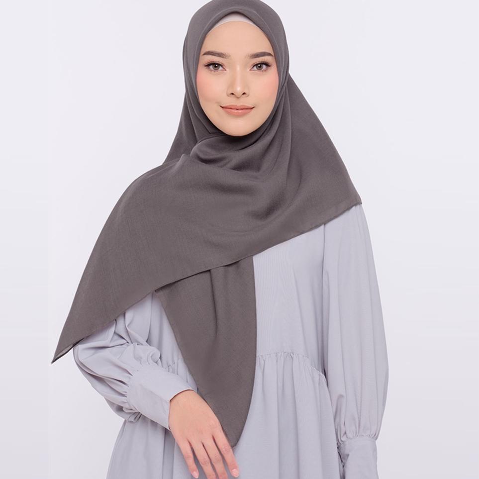 ♝ ZM Zaskia Mecca - Sadi Shade Of Brown Ash Hijab Kerudung Segi Empat ❁