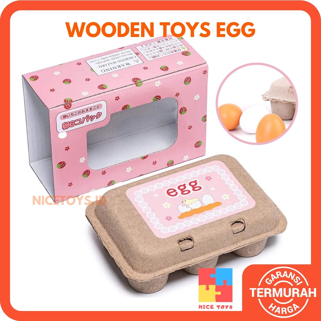 Wodden Toys Mini Egg Mainan Telur Mainan Anak Perempuan Mainan Masak Masakan Kayu