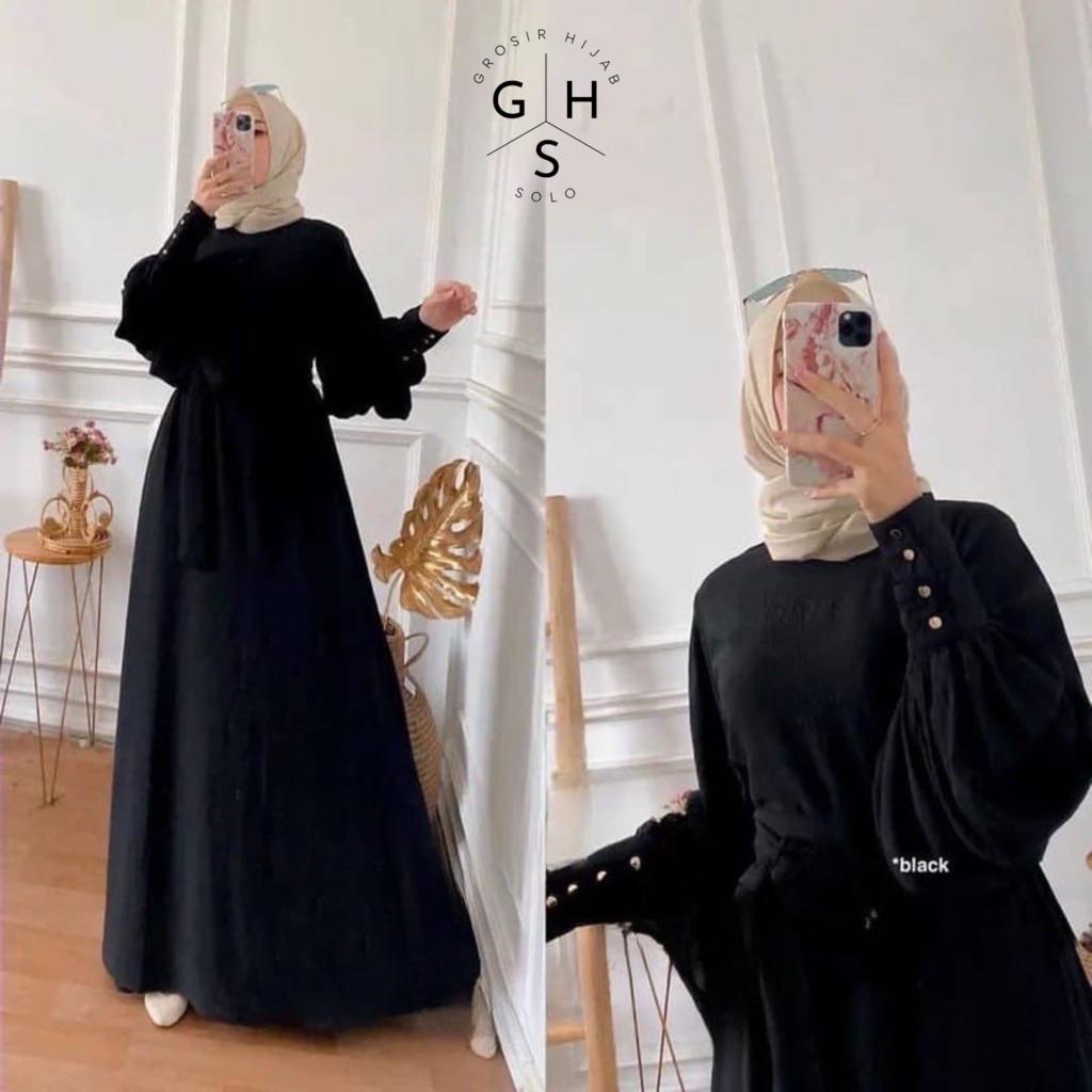 (DBY) GAMIS ORLINA LENGAN BALON DRESS WANITA CRINCLE AIRFLOW