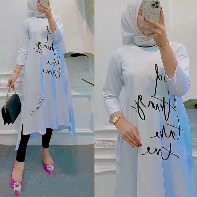 Stok Terbatas Terbaru Arista Midi Dress Unique Midi Dress Combed 24s  Midi Dress Kaos Sablon Mewah E