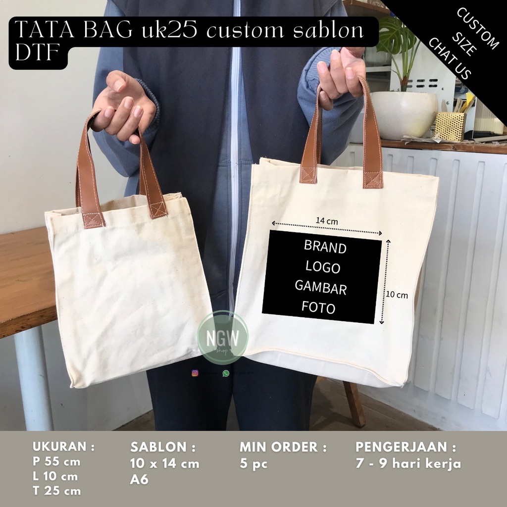 TATA BAG  custom sablon digital hampers goodiebag