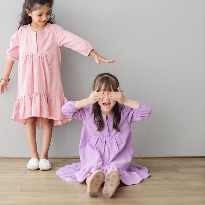 ➨ MINI COTTONS Dress Anak Perempuan Lengan Panjang ✺