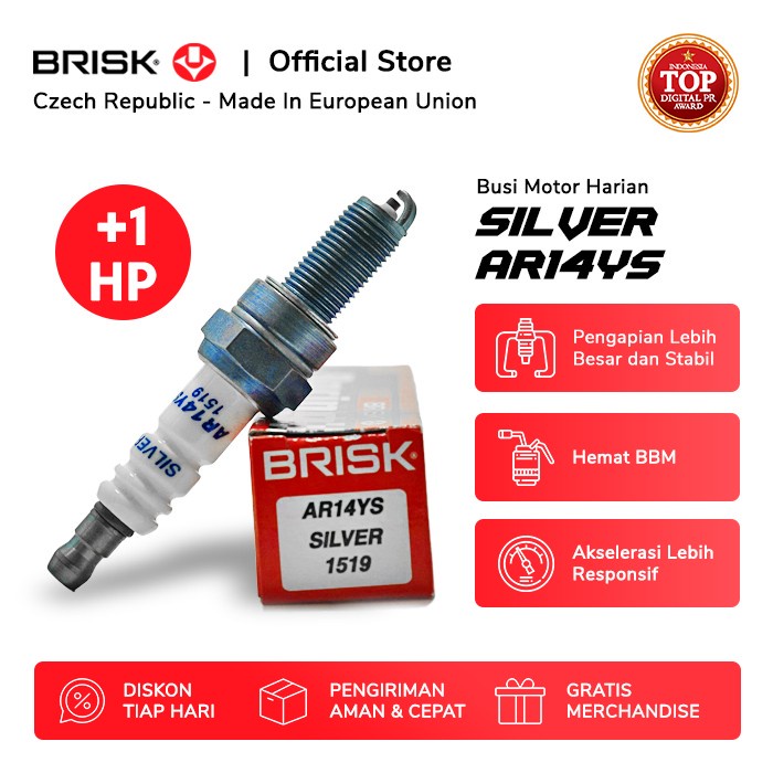 Busi Busi Motor Brisk Silver Ar14Ys