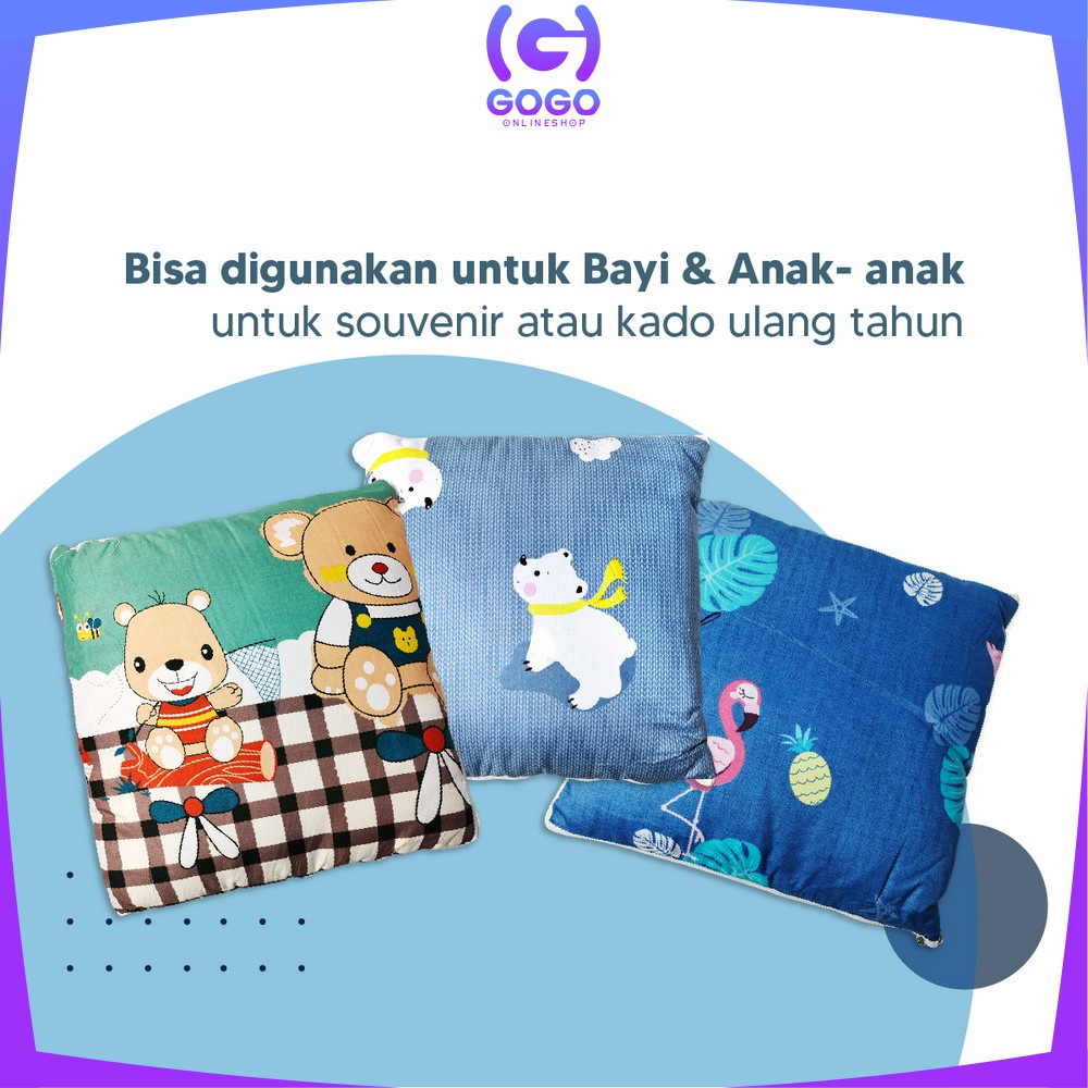 GOGO-C595 Balmut Bantal Selimut 2IN1 Bantal Tidur Set Motif Karakter Kartun / Bantal Travel Dewasa Anak Bisa Lipat Praktis Jadi Selimut