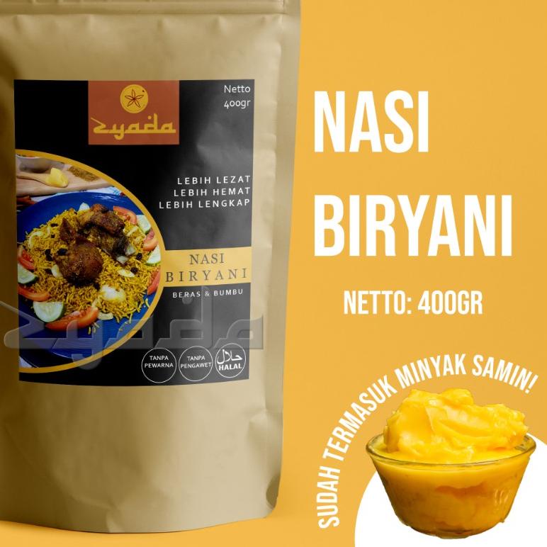 

➼ Nasi Biryani Instan Zyada 400gr (4-5 Porsi) Beras Bumbu Biryani Minyak Samin ✻