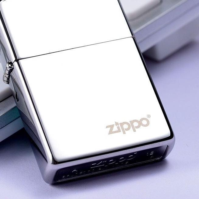 ➸ KOREK API ZIPO/JIPO USA SILVER CHROME / SILVER GLOSY GRADE ORIGINAL ➬
