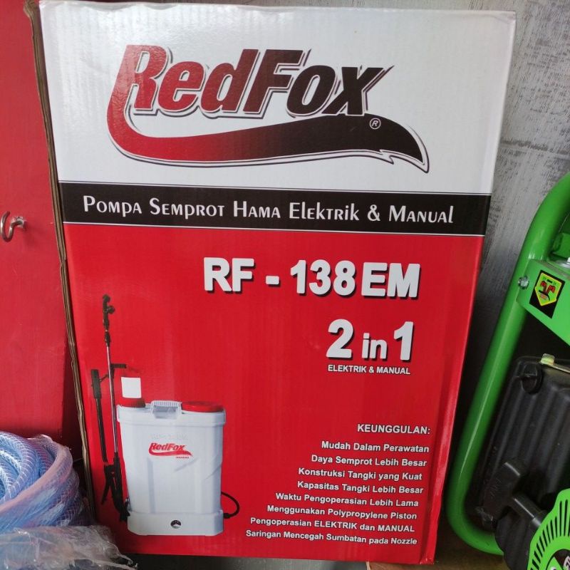 sprayer 2in1 redfox RF-138 EM / mesin semprot hama electric - manual ( multi fungsi)/ semprotan hama baterai 2in1 REDFOX 13,8 liter