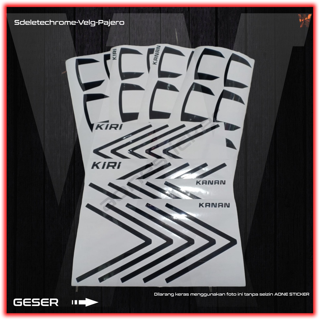Sticker Velg Pajero Sport Delete Chrome Variasi Mobil