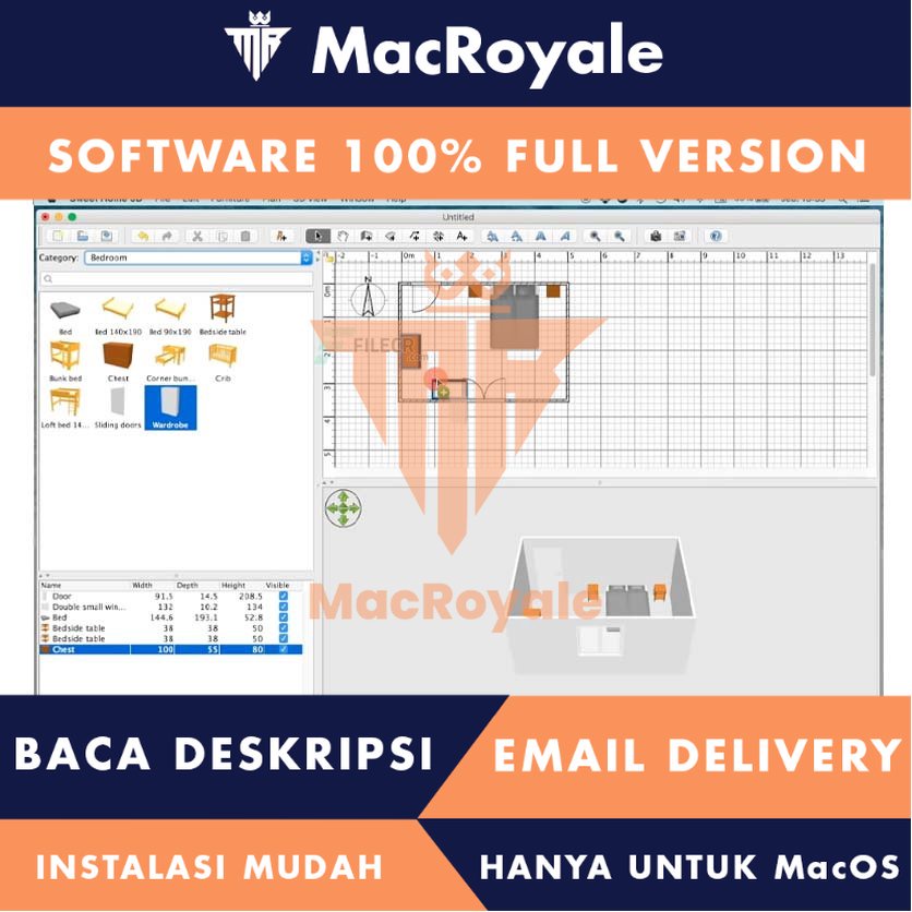 [MacOS] Sweet Home 3D Full Version Lifetime Full Garansi