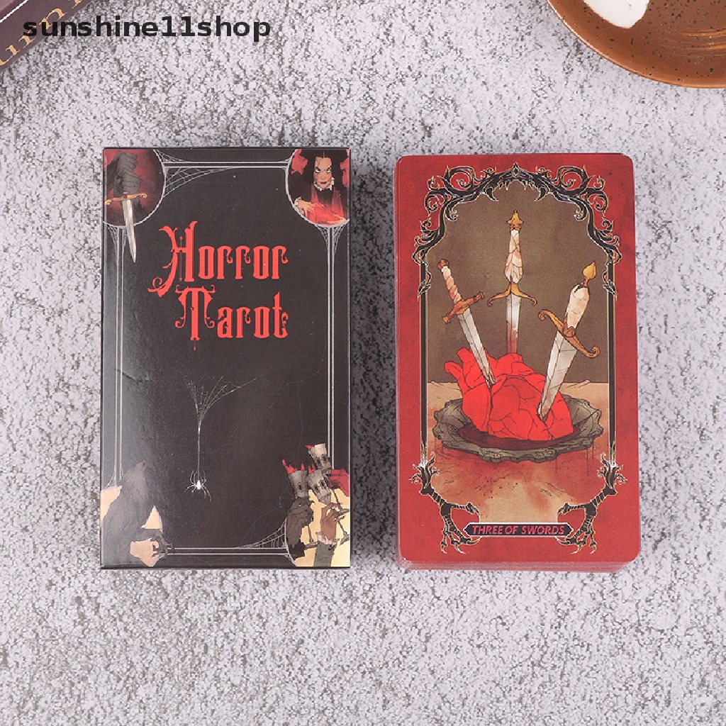 Sho Full English Tarot Kartu Pemula Horror Tarot Ramalan Desy Card Game Set N