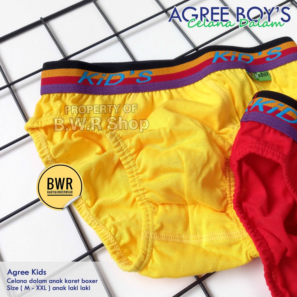 [ 3pc ] CD Agree Boys AG200 Mika | Celana Dalam Anak Laki Laki Karet Boxer - Bwr