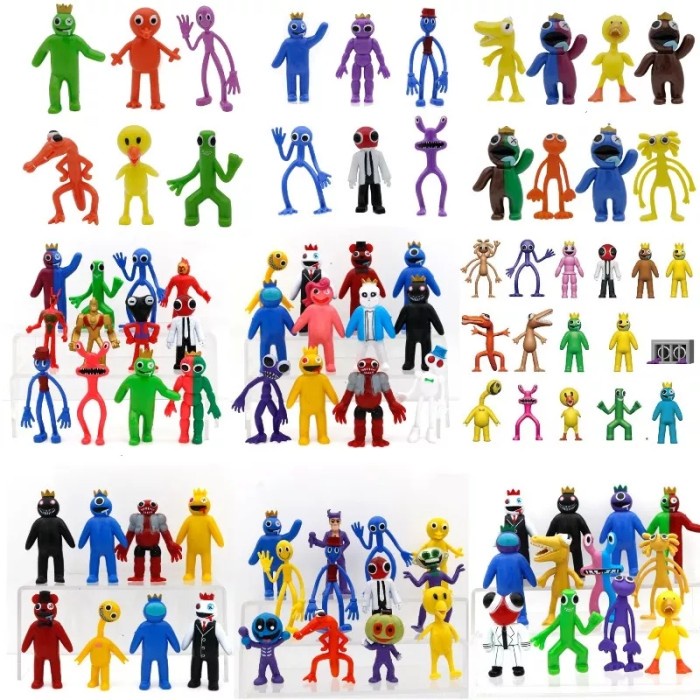 Figure Action Figure Roblox Rainbow Friends Hiasan Topper Set