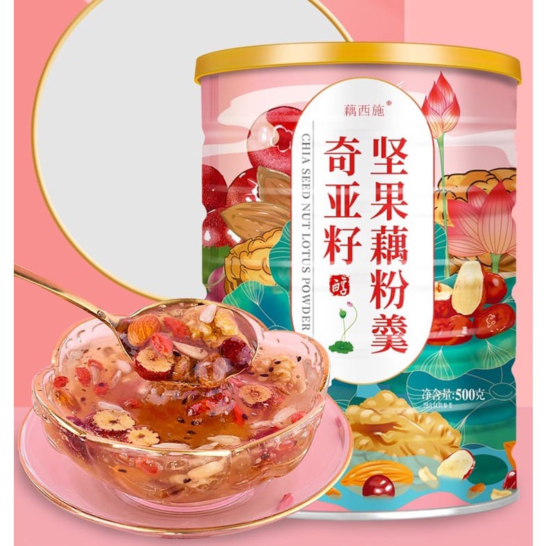 OUFEN All Variant Fruits/ Reddates/ Chia Seeds / Ou fen Collagen Lotus Root Powder Bubuk Akar Teratai 藕粉 OatMeal Oat Meal Mai Qu Feng MaiQuFeng 500gr