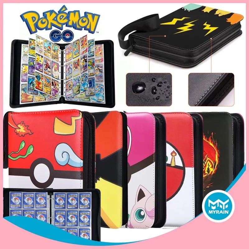 3x3 900 Pcs Card Holder Pokemon Anime Game Binder Card Holder Zipper Album Buku Kapasitas EX GX Koleksi Folder Mainan Anak Hadiah