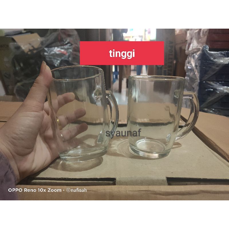 gelas tangkai tinggi bahan KACA tebal bagus berkualitas
