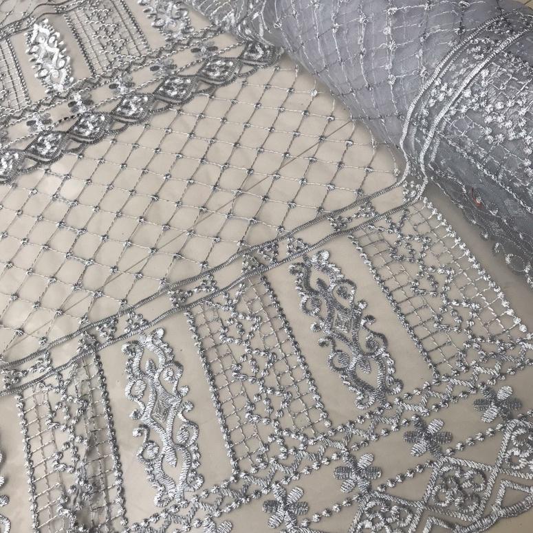 (Terbaik) kain tulle bordir motif sapto/etnik non mutiara