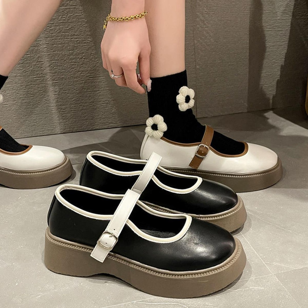 Sepatu Wanita Wedges Kekinian Platform Tinggi 5cm Sepatu Cewek Bertali Casual Import Korea Style