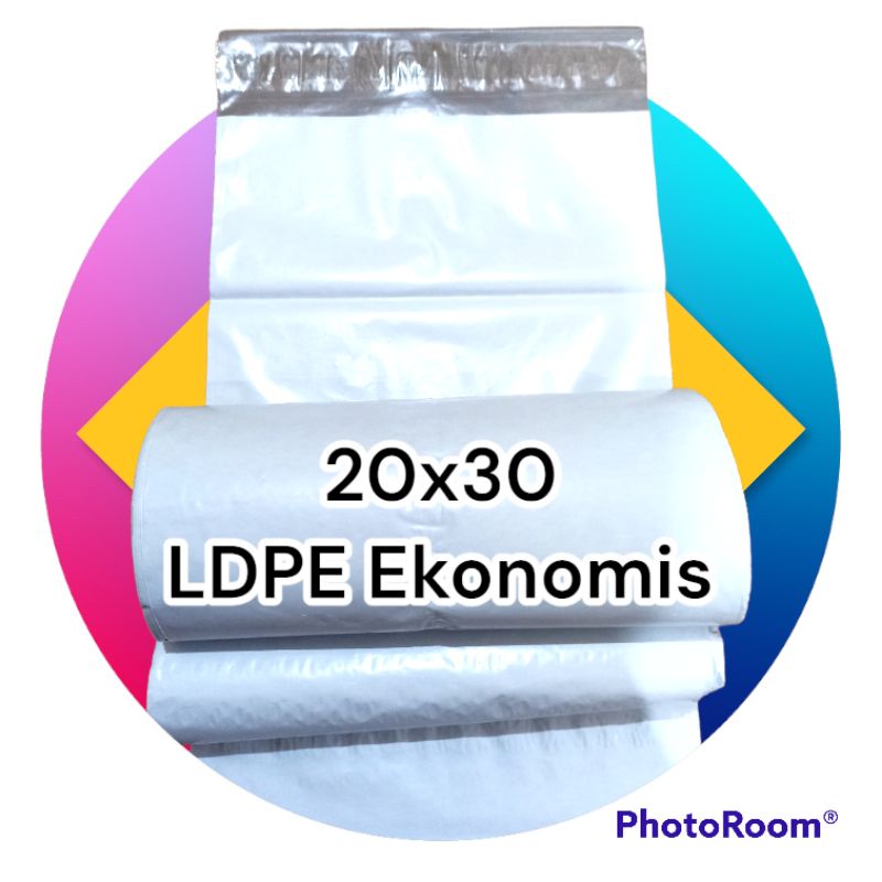 

plastik packing polymailer ekonomis LDPE 20x30 isi +-100 putih