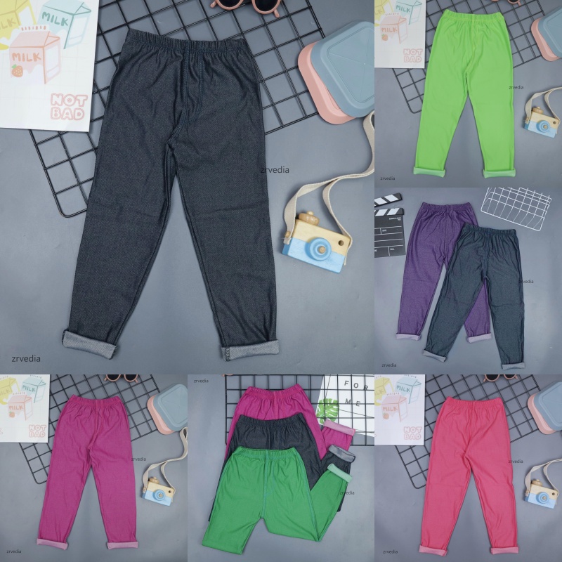 LEGGING Denim Kids Bayi - 7 tahun/ Leging Semi Celana Panjang Lejing Laging Polos Jeans Denim Anak Laki Perempuan kiosbalitaprrillia