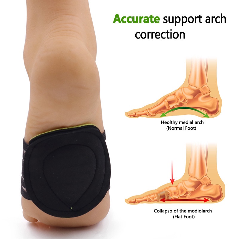 Arch pad bagian tipis kaki datar pria dan wanita setengah ukuran pad foot arch support foot pad elastic bandage foot care insole